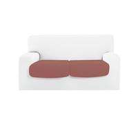 BIANCHERIAWEB Copridivano Copriseduta Sofà Elasticizzato Tinta Unita Smile Tessuto Millerighe Coppia Seduta Rosa Antico