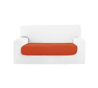 BIANCHERIAWEB Copridivano Copriseduta Sofà Elasticizzato Tinta Unita Smile Tessuto Millerighe Seduta 4 Posti Arancio