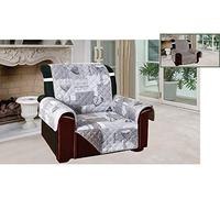 BIANCHERIAWEB Copridivano E Copripoltrona Trapuntato Reversibile Modello Kino Colore Grigio Poltrona Grigio