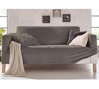 BIANCHERIAWEB Copridivano Elasticizzato Effetto Velluto Modello Morbidissimo Colore Tortora 3 Posti Tortora