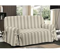 BIANCHERIAWEB Copridivano Fodera Telo Protezione Divano con Laccetti Fiocco Disegno Riga Larga Poltrona Riga Larga