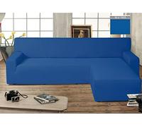 BIANCHERIAWEB Copridivano Genius con Penisola Chaise Longue Modello Swing Colore Blu Destra Blu