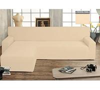 BIANCHERIAWEB Copridivano Genius con Penisola Chaise Longue Modello Swing Colore Panna Sinistra Panna