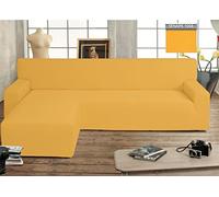 BIANCHERIAWEB Copridivano Genius con Penisola Chaise Longue Modello Swing Colore Senape Sinistra Senape