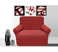 BIANCHERIAWEB Copridivano in Tessuto Jacquard Elasticizzato Ottima vestibilità Modello Otello Poltrona Bordeaux