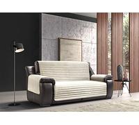BIANCHERIAWEB Copridivano/Poltrona Imbottito Trapuntato Antimacchia Sofà Cover Impermeabile 4 Posti Tortora-Beige
