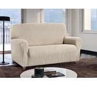 BIANCHERIAWEB Copridivano Sofà Poltrona Elasticizzato Protezione Macchie Modello Wonderful 2 Posti Panna