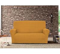 BIANCHERIAWEB Copridivano Sofà Poltrona Elasticizzato Protezione Tessuto Jacquard Modello Fanny 2 Posti Oro