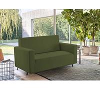 BIANCHERIAWEB Copridivano Tinta Unita Elasticizzato Antimacchia Modello Sagomato Colore Verde Poltrona Verde