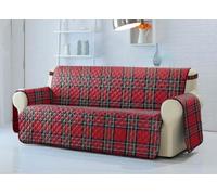 BIANCHERIAWEB Copridivano Trapuntato Antimacchia Imbottito Scozzese Rosso Modello Perth Poltrona Perth