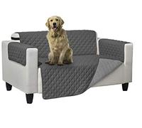 BIANCHERIAWEB Copridivano Trapuntato Double Face Bicolor Antimacchia Modello Queen 2 Posti Grigio-Grigio Chiaro