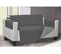 BIANCHERIAWEB Copridivano Trapuntato Lello Antimacchia Double Face Grigio Ch-Grigio Sc Poltrona Grigio-Grigio