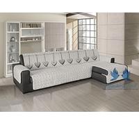BIANCHERIAWEB Copridivano Trapuntato per Divani con Penisola Disegno Cuore Appeso 280-285 cm Beige