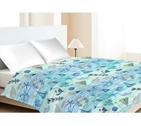 BIANCHERIAWEB Copriletto Piquet Primavera Estate 100% Cotone Disegno Mare 25GI Singolo Mare 25GI