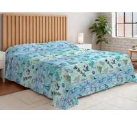 BIANCHERIAWEB Copriletto Piquet Primavera Estate 100% Cotone Disegno Mare Azzurro Piazza E Mezza Mare 25GI