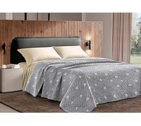 BIANCHERIAWEB Copriletto Trapuntato Challenge Stampato in 100% Morbida Microfibra Dis. Cuori 1 Piazza Grigio