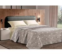 BIANCHERIAWEB Copriletto Trapuntato Challenge Stampato in 100% Morbida Microfibra Dis. Cuori 2 Piazze Beige