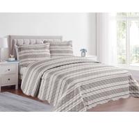BIANCHERIAWEB Copriletto Trapuntato Quilt Estivo Piumino 100gr/mq Disegno Pinsonic Infinity 1 Piazza e Mezza Tortora