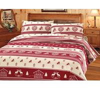 BIANCHERIAWEB Copripiumino Letto Sacco Piumone E Federa In 100% Cotone Fantasia Tirolese Chalet Montagna Disegno Tirolo