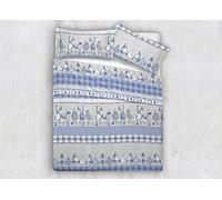 BIANCHERIAWEB Copripiumino Sacco Piumone 100% Cotone Disegni Natalizi Invernali Renne Cuori OB Singolo Oliver Azzurro