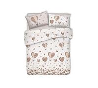 BIANCHERIAWEB Copripiumino Sacco Piumone Pensieri Delicati Cotone Disegno Mongolfiera Matrimoniale Beige