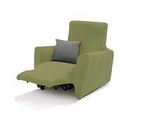 BIANCHERIAWEB Copripoltrona Reclinabile Easy Long Sofa Cover in Tinta Unita Poltrona Verde 160