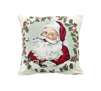 BIANCHERIAWEB Federa Cuscino Arredo Casa Fodera Tessuto Cinigliato Fantasie Natalizie Made Italy 50x50 Babbo Natale