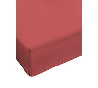 BIANCHERIAWEB Lenzuola Sotto Con Angoli In 100% Cotone In Tinta Unita 1 Piazza e Mezza Rosso