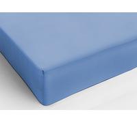 BIANCHERIAWEB Lenzuola sotto con Angoli in Morbida Flanella in Tinta Unita Matrimoniale Avio