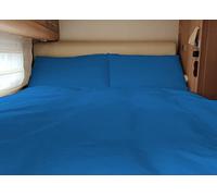 BIANCHERIAWEB Lenzuolo sopra Cordonetto Camper Roulotte 100% Cotone Personalizzabile Tinta Unita Matrimoniale Avio