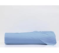 BIANCHERIAWEB Lenzuolo sopra Cordonetto in Cotone Percalle Made in Italy Tinta Unita Piazza E Mezza Azzurro