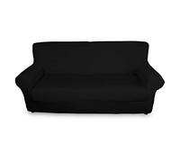 BIANCHERIAWEB Magic 2 Copriseduta divano Elasticizzati, Copricuscini Tinta Unita Nero, Adatti a Cuscini da 50 a 60 cm con Profondità Seduta 65 cm, Copri Cuscini Antimacchia e Antipelo