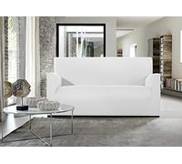 BIANCHERIAWEB Magic Copridivano 3 Posti Elasticizzato, Telo Copridivano Tinta Unita Bianco, Adatto a Divani da 150 a 220 cm con Profondità Seduta 65 cm, Copri Divano Antimacchia e Antipelo