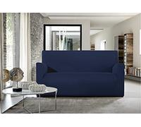 BIANCHERIAWEB Magic Copridivano 3 Posti Elasticizzato, Telo Copridivano Tinta Unita Blu, Adatto a Divani da 150 a 220 cm con Profondità Seduta 65 cm, Copri Divano Antimacchia e Antipelo