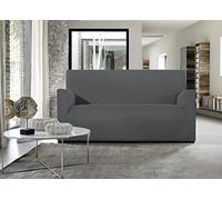 BIANCHERIAWEB Magic Copridivano 3 Posti Elasticizzato, Telo Copridivano Tinta Unita Grigio Scuro, Adatto a Divani da 150 a 220 cm con Profondità Seduta 65 cm, Copri Divano Antimacchia e Antipelo