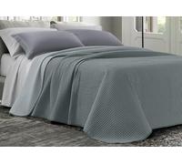 BIANCHERIAWEB Quilt Trapuntino Estivo 100gr/mq Bicolor Double Face Tinta Unita Modello Cloe Piazza E Mezza Grigio