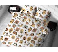 BIANCHERIAWEB Sacco Copripiumino In 100% Cotone Made Italy Disegno Cani 25GI Singolo Cani 25GI