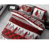 BIANCHERIAWEB Sacco Copripiumino In 100% Cotone Made Italy Disegno Renna Invernale Piazza E Mezza Renna