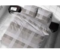 BIANCHERIAWEB Sacco Copripiumino in 100% Cotone Made Italy Disegno Scotland Piazza E Mezza Beige