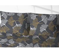 BIANCHERIAWEB Sacco Copripiumino in 100% Cotone Made Italy Moderno Disegno Ginko Piazza E Mezza Giallo