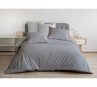 BIANCHERIAWEB Sacco Copripiumino in 100% Cotone Percalle Made in Italy in Tinta Unita Piazza E Mezza Grigio
