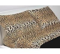 BIANCHERIAWEB Sacco Copripiumino, Parure Copripiumino 100% Cotone, Made in Italy,Copripiumino Piumone, Completo Letto Matrimoniale, Fantasia Leopardato