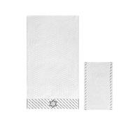 BIANCHERIAWEB Set Asciugamano Copiola Salvietta Bagno in Spugna 100% Cotone con Iniziali Lettere Set 2 U