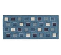 BIANCHERIAWEB Tappeto 55x140 cm Passatoia Runner Cucina Antiscivolo Lavabile Disegno Square Suardi, Jeans