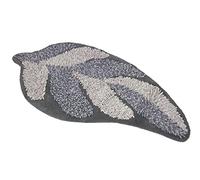Tappeto A Foglia Casa Bagno Cotone Spugna Morbida Antiscivolo Leaf Grigio