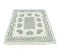 BIANCHERIAWEB - Tappeto Bagno Doccia Spugna Tappetino Assorbente Cotone Pelo Corto Mod. Love O.b 45x60 Grigio