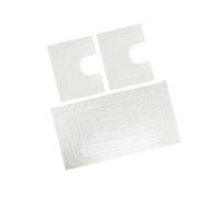 BiancheriaWeb Tappeto Bagno Doccia Spugna Tinta Unita Torino Tappetino Super Assorbente in Cotone Pelo Corto con Greca Parure 3 Pezzi Bianco