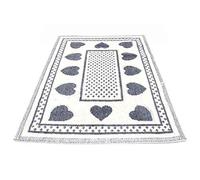 BIANCHERIAWEB Tappeto Casa Bagno/Cucina Cotone con Cuori Disegno Braies Colore Grigio 50x140 Grigio