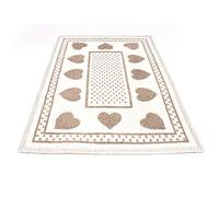 BIANCHERIAWEB Tappeto Casa Bagno/Cucina Cotone con Cuori Disegno Braies Colore Tortora 50x140 Tortora