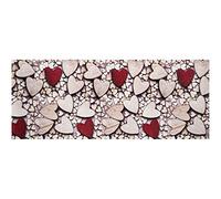 BIANCHERIAWEB Tappeto Cucina Antiscivolo Stampa Digitale Emozioni Fantasie Shabby Cuori Fiori 58x280 Cuori Legno